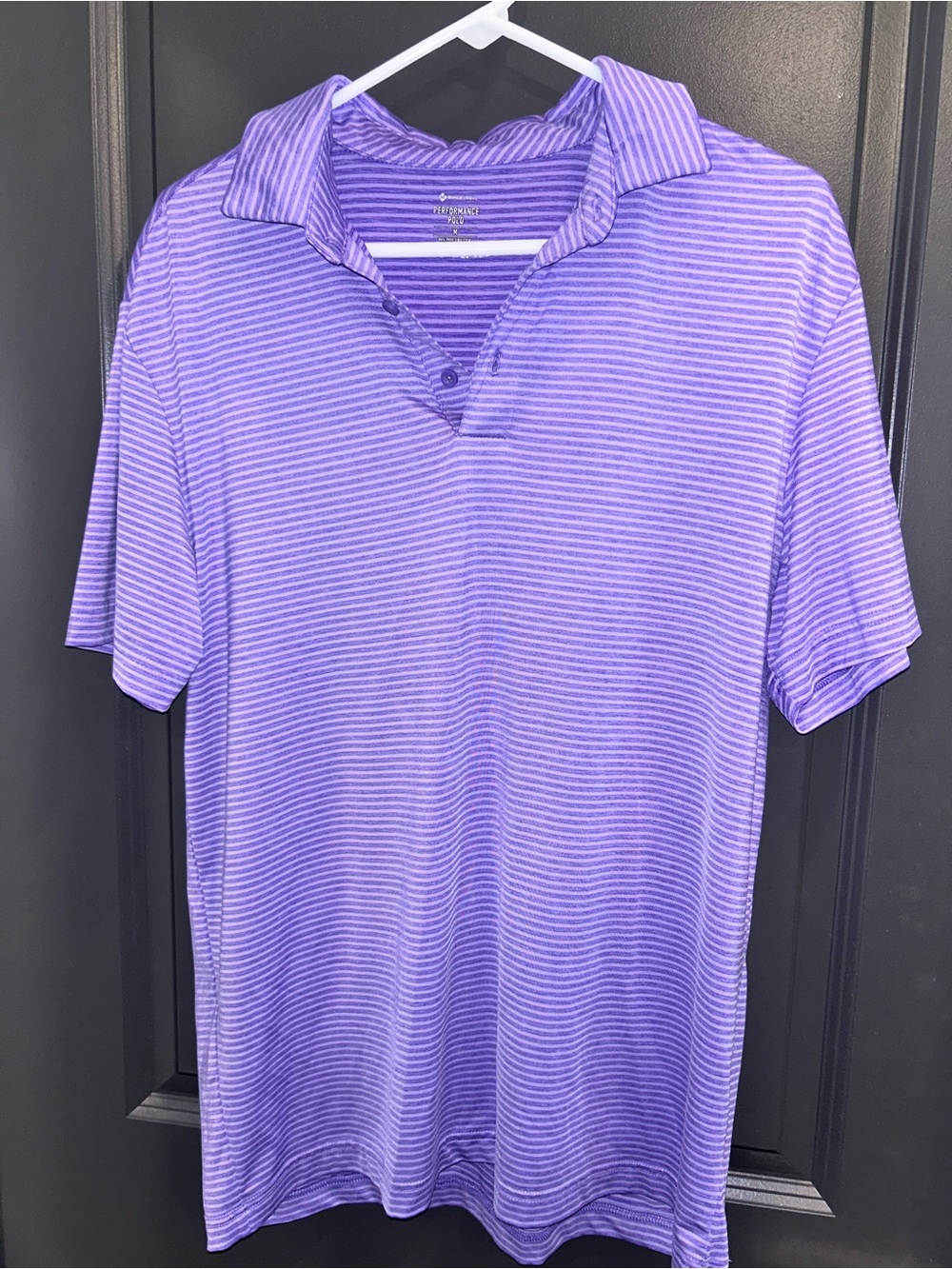 Men's Purple Striped Polo Shirt